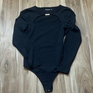 Abercrombie & Fitch Elegant Black Cutout Bodysuit